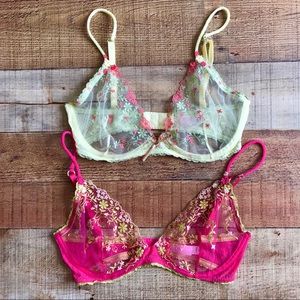 VS Victoria’s Secret Angels Lace Bras Lot of 2 34D